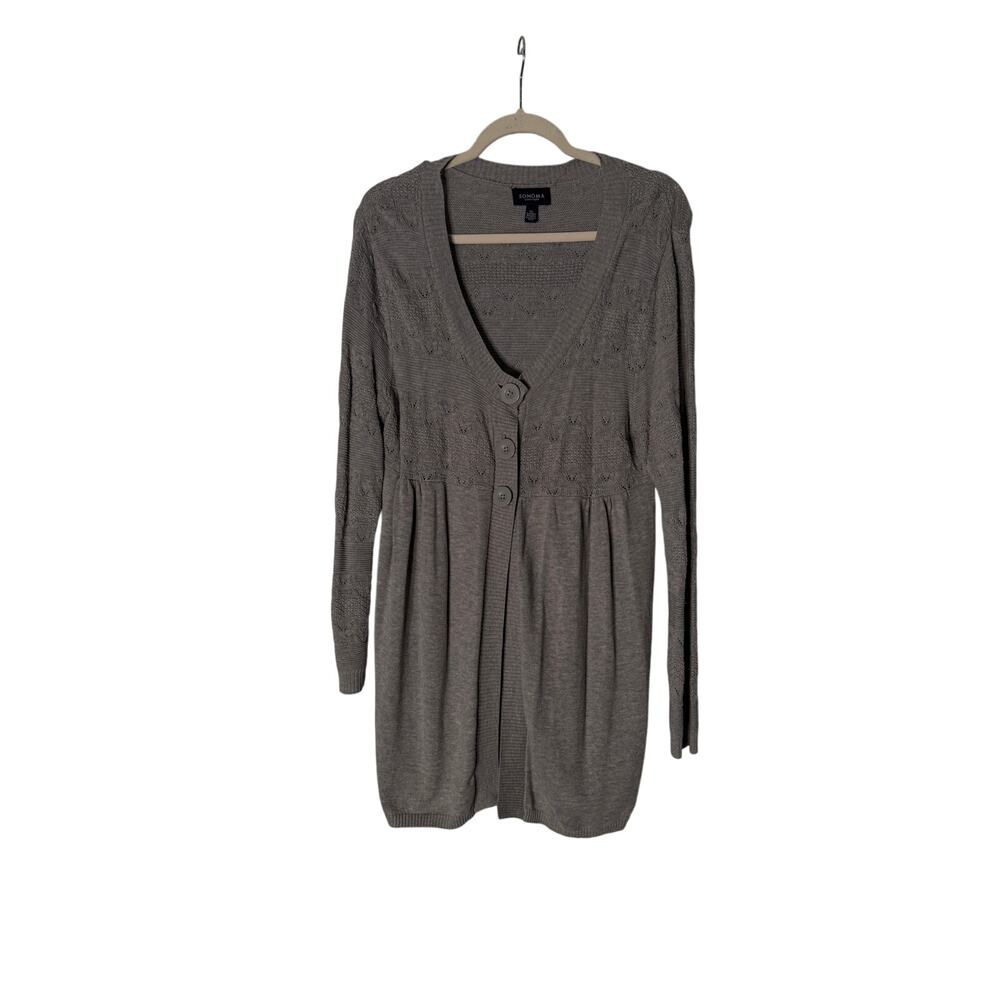 Sonoma Gray Crochet Women's XL Baby Doll Sweater